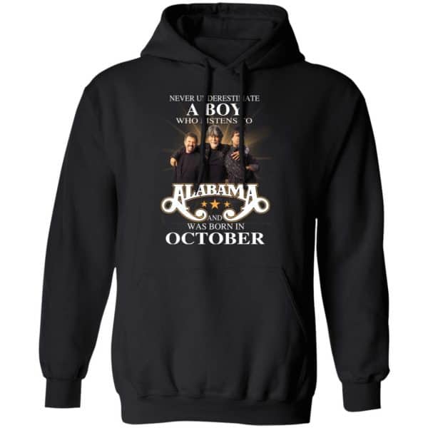 A Boy Who Listens To Alabama And Was Born In October Shirt, Hoodie, Tank Birthday Gift & Age 9