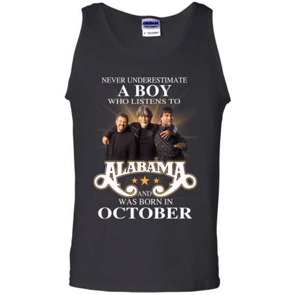 A Boy Who Listens To Alabama And Was Born In October Shirt, Hoodie, Tank Birthday Gift & Age 13