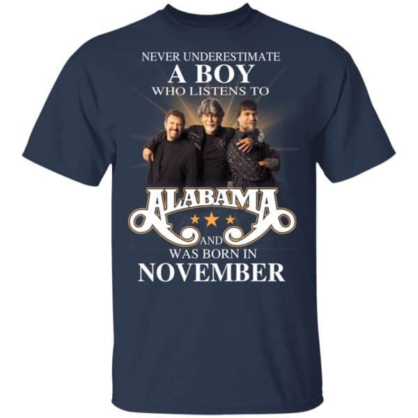 A Boy Who Listens To Alabama And Was Born In November Shirt, Hoodie, Tank Birthday Gift & Age 5