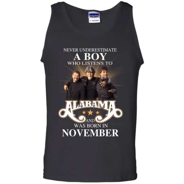 A Boy Who Listens To Alabama And Was Born In November Shirt, Hoodie, Tank Birthday Gift & Age 13
