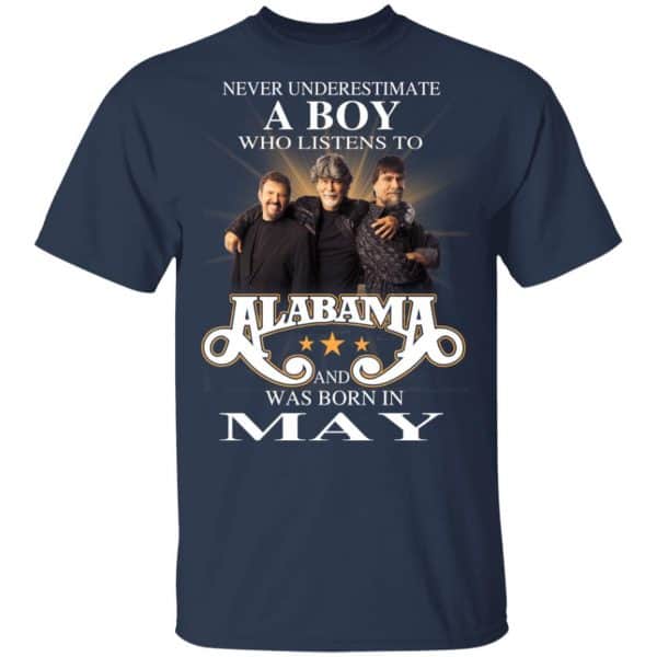 A Boy Who Listens To Alabama And Was Born In May Shirt, Hoodie, Tank Birthday Gift & Age 5