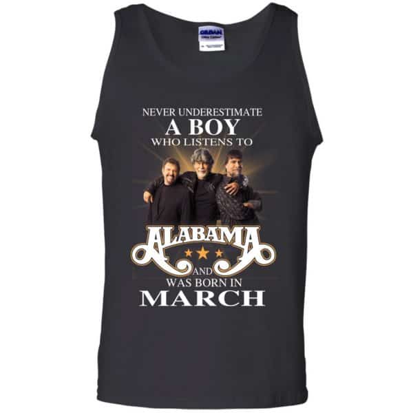 A Boy Who Listens To Alabama And Was Born In March Shirt, Hoodie, Tank Birthday Gift & Age 13