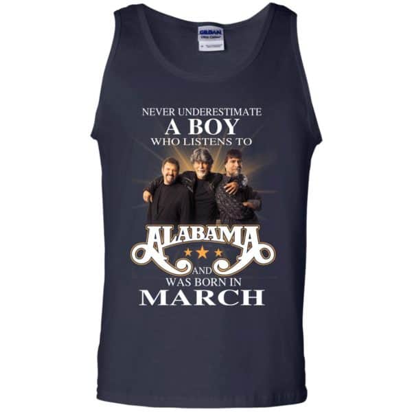 A Boy Who Listens To Alabama And Was Born In March Shirt, Hoodie, Tank Birthday Gift & Age 14