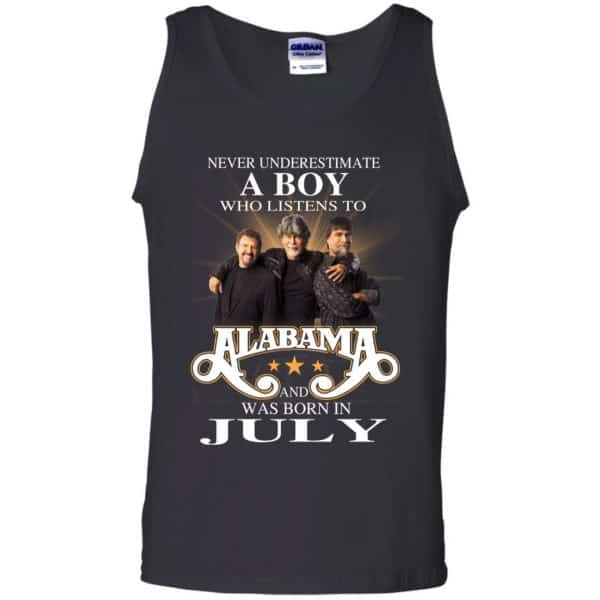 A Boy Who Listens To Alabama And Was Born In July Shirt, Hoodie, Tank Birthday Gift & Age 13