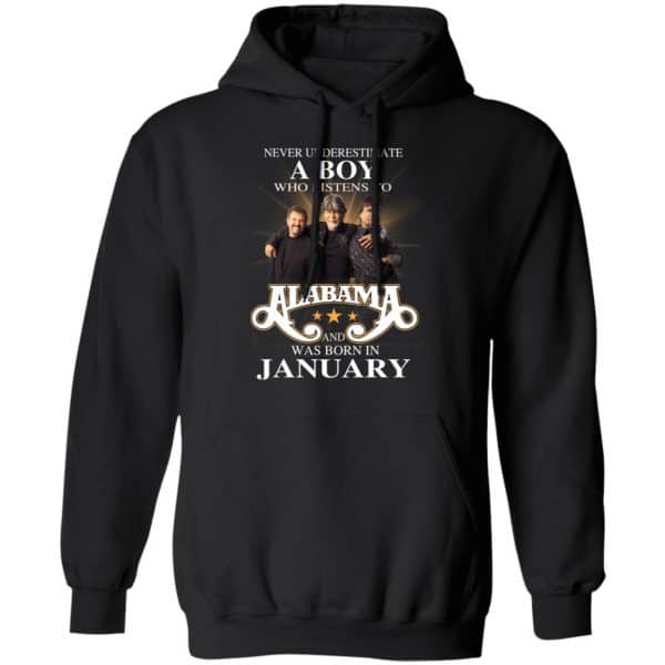 A Boy Who Listens To Alabama And Was Born In January Shirt, Hoodie, Tank Birthday Gift & Age 9