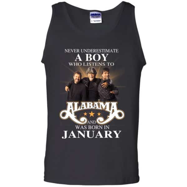 A Boy Who Listens To Alabama And Was Born In January Shirt, Hoodie, Tank Birthday Gift & Age 13