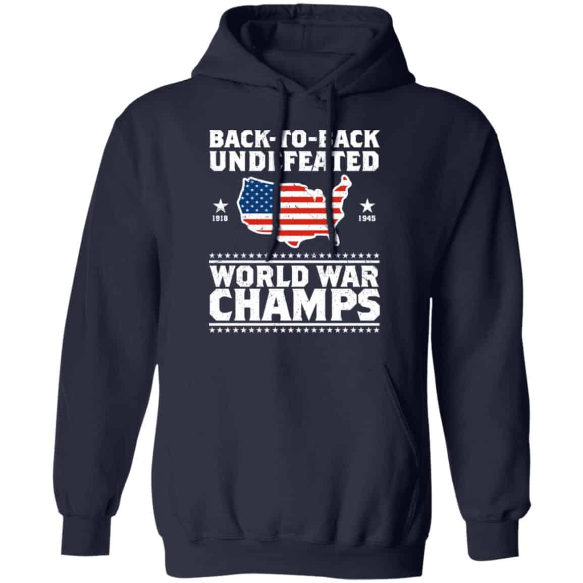 Back to Back World War Champs Back Print Long Sleeve Hoodie for Man 