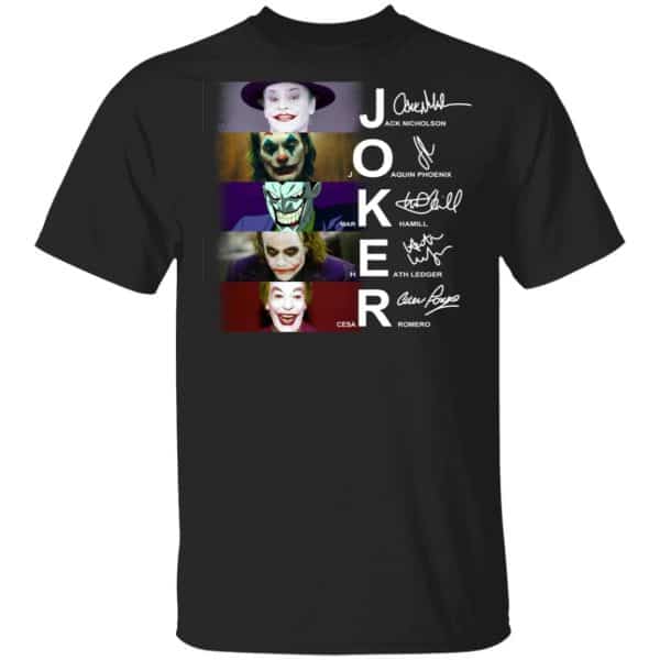 Joker Jack Nicholson Joaquin Phoenix Mark Hamill Heath Ledger Cesar Romero Shirt, Hoodie, Tank 3