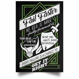 Fail Faster Black Poster 22