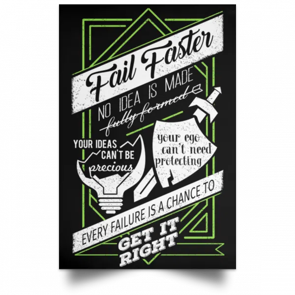 Fail Faster Black Poster 4