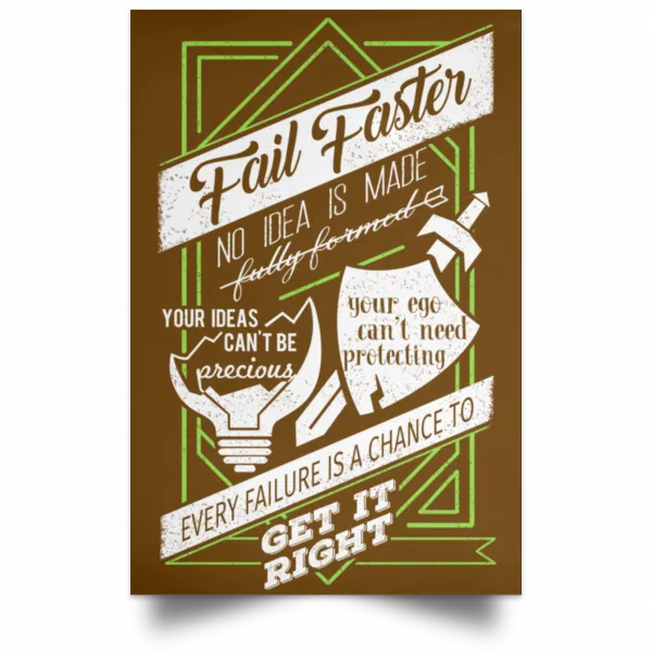 Fail Faster Black Poster 5