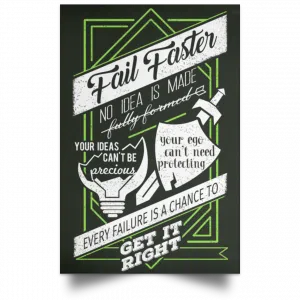 Fail Faster Black Poster 26