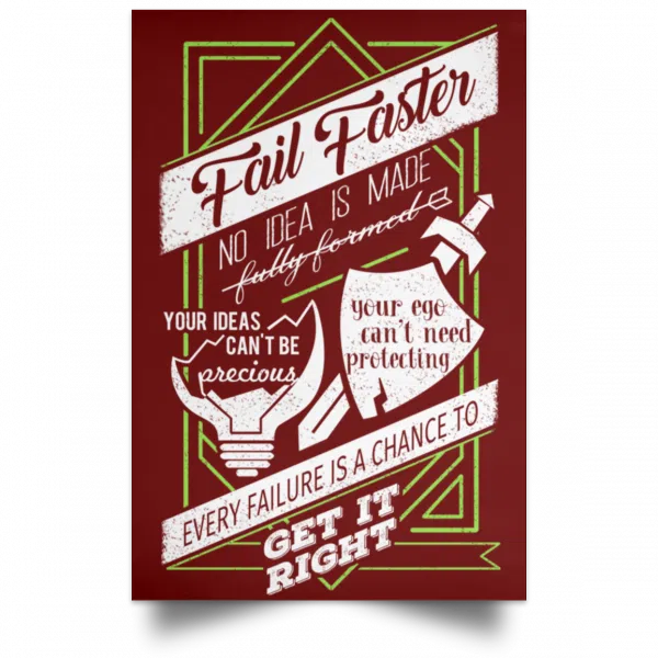 Fail Faster Black Poster 11