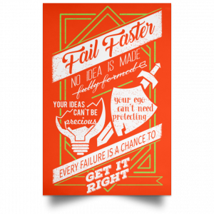 Fail Faster Black Poster 32