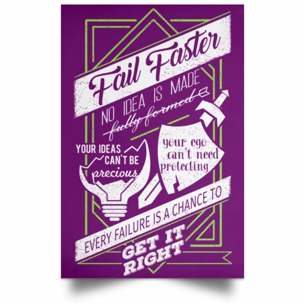 Fail Faster Black Poster 15
