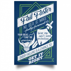 Fail Faster Black Poster 35