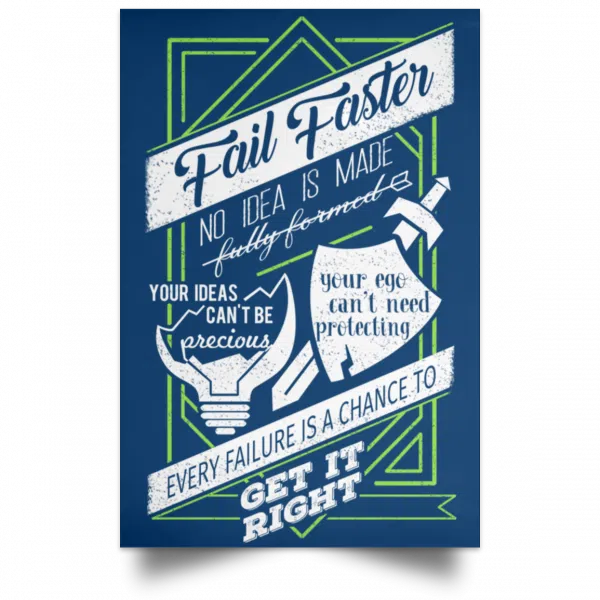 Fail Faster Black Poster 17