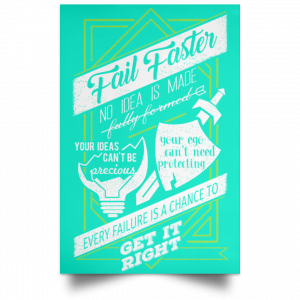 Fail Faster Black Poster 37
