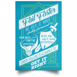 Fail Faster Black Poster 38