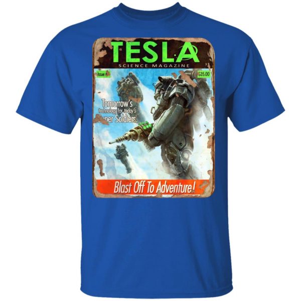Tesla Science Magazine Blast Off To Adventure Shirt, Hoodie, Tank 3