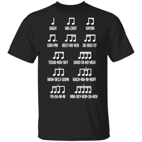 Composer Rhythm Music Gift Bach Mozart Beethoven Chopin Camiseta Shirt, Hoodie, Tank 3