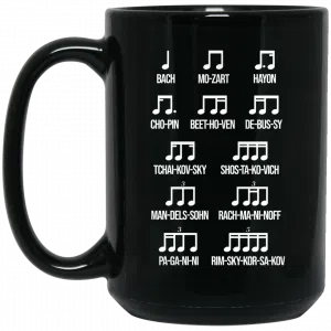 Composer Rhythm Music Gift Bach Mozart Beethoven Chopin Camiseta Mug 5
