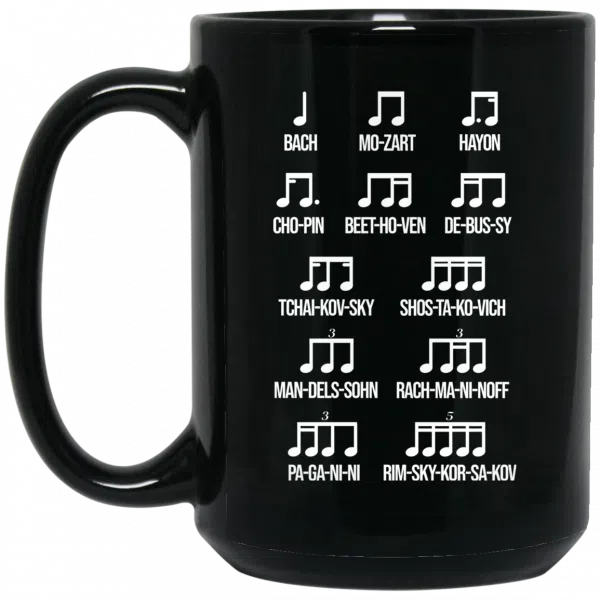 Composer Rhythm Music Gift Bach Mozart Beethoven Chopin Camiseta Mug 4