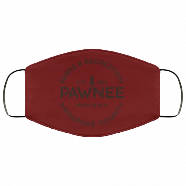 Parks & Recreation Pawnee Indiana 1817 Wamapoke Country Face Mask 4