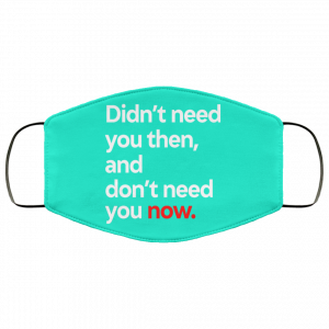 Didn't Need You Then And Don't Need You Now Face Mask 34