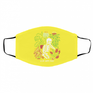 Skull Skeleton In My Happy Place Face Mask 20