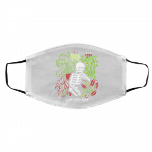 Skull Skeleton In My Happy Place Face Mask 21