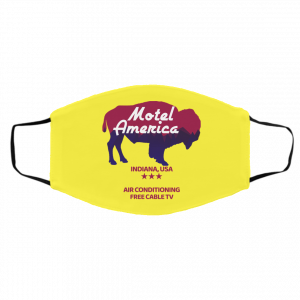 Motel America Indiana USA Air Conditioning Free Cable TV Face Mask 17
