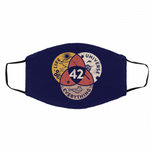 Science 42 Angel Number Life Universe Everything Number 42 Face Mask 26