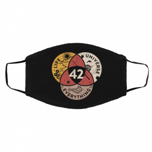 Science 42 Angel Number Life Universe Everything Number 42 Face Mask 22