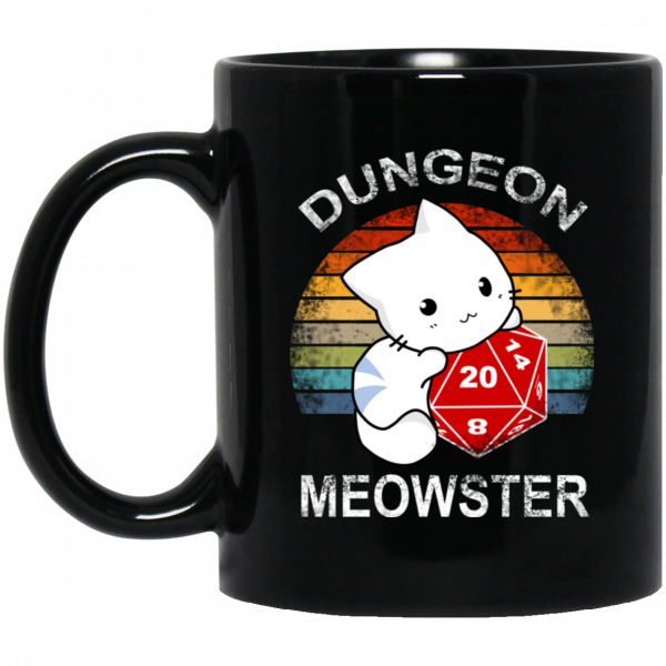 Dungeon Meowster Retro Vintage Funny Cat Mug 3