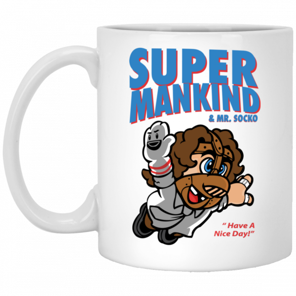 Super Mankind & Mr Socko Have A Nice Day Mug 3