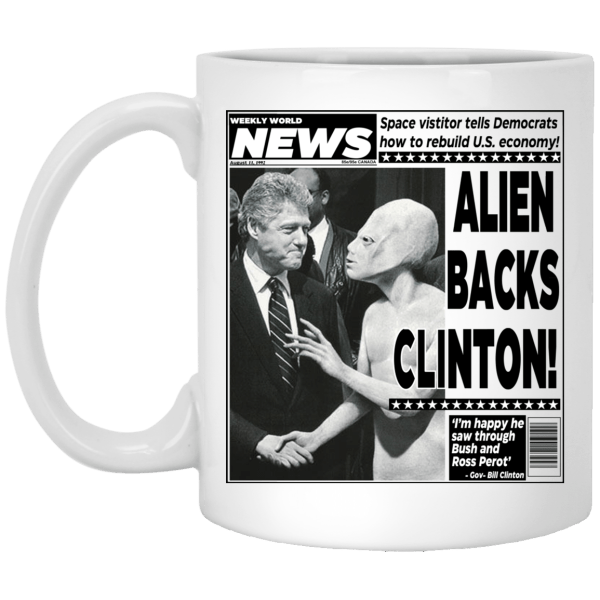 Vintage World News Alien Backs Clinton Mug 3