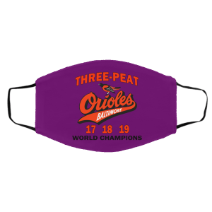 Three Peat Orioles Baltimore World Champions Face Mask 25 Three Peat Orioles Baltimore World Champions Face Mask 25