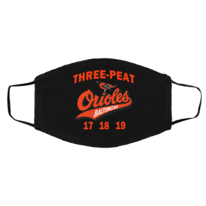 Three Peat Orioles Baltimore World Champions Face Mask 18 Three Peat Orioles Baltimore World Champions Face Mask 18