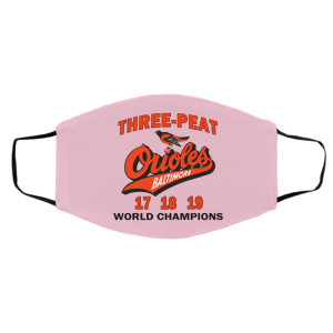Three Peat Orioles Baltimore World Champions Face Mask 24 Three Peat Orioles Baltimore World Champions Face Mask 24