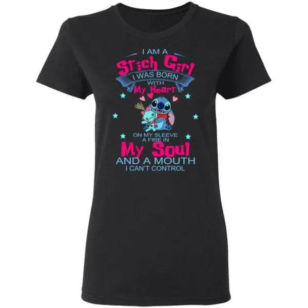 I Am A Stich Girl Was Born In With My Heart On My Sleeve Shirt, Hoodie, Tank 7
