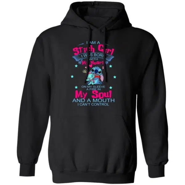I Am A Stich Girl Was Born In With My Heart On My Sleeve Shirt, Hoodie, Tank 11