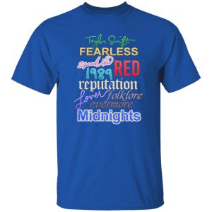 Taylor Swift The Eras Tour 2023 Fearless Speak Now 1989 Red Reputation Lover Folklore Evermore Midnights Shirt, Hoodie, Tank 8